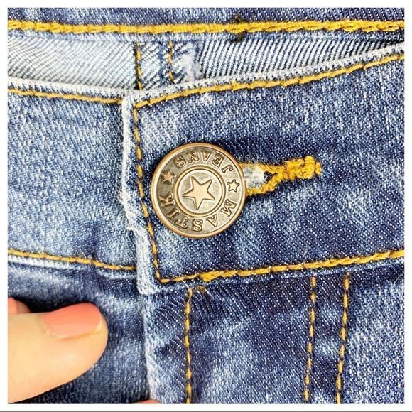 Mastik Leisure Wear Boot Cut Jeans w/Faux Leather Accent Stitching Sz 29 - Picture 5 of 12